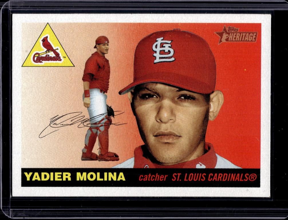 YADIER MOLINA 2004 TOPPS HERITAGE ROOKIE CARD: NEAR MINT OR BETTER CONDITION
