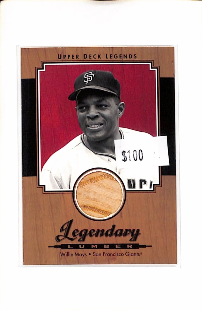 WILLIE MAYS 2001 UPPER DECK LEGENDS GAME USED BAT CARD: NEAR MINT OR BETTER CONDITION