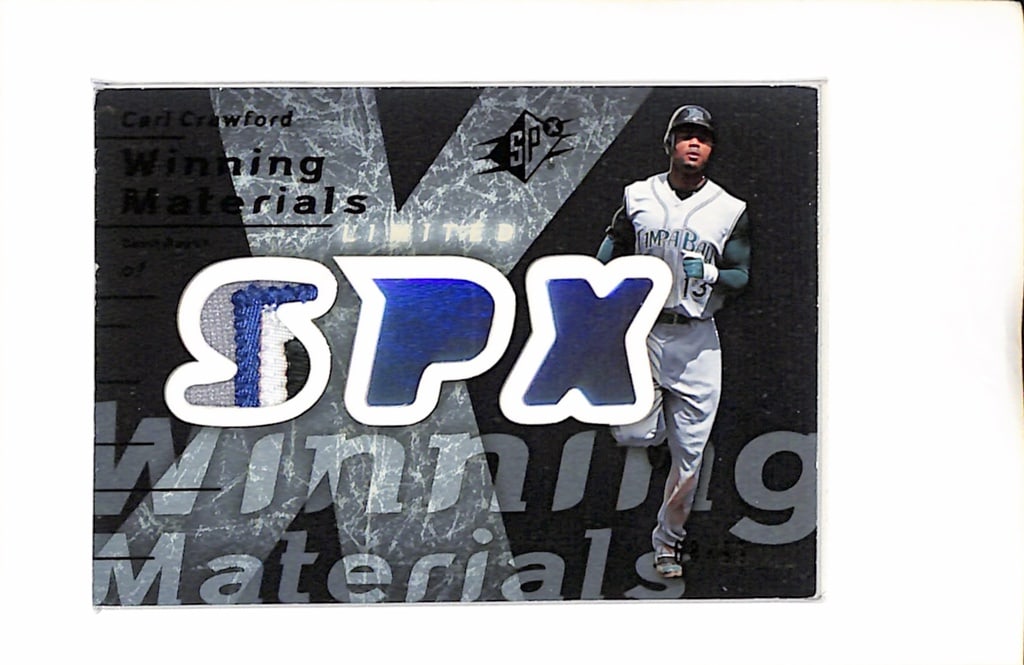 CARL CRAWFORD 2007 SPX GAME USED JERSEY PATCH: 68/99. NEAR MINT OR BETTER CONDITION