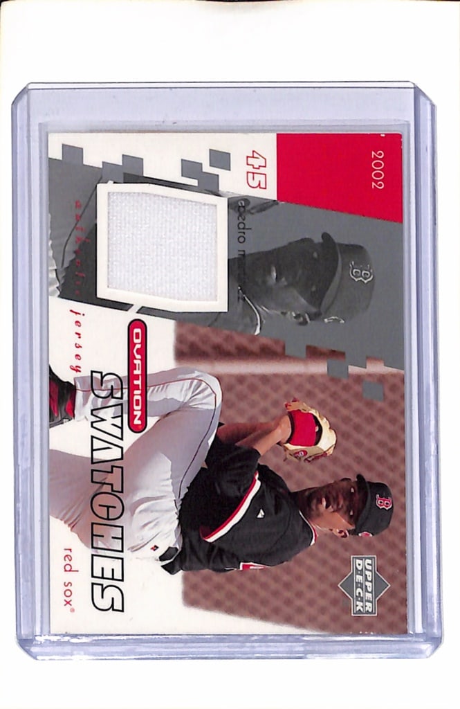 PEDRO MARTINEZ 2002 UPPER DECK OVATION GAME USED JERSEY CARD: NEAR MINT OR BETTER CONDITION