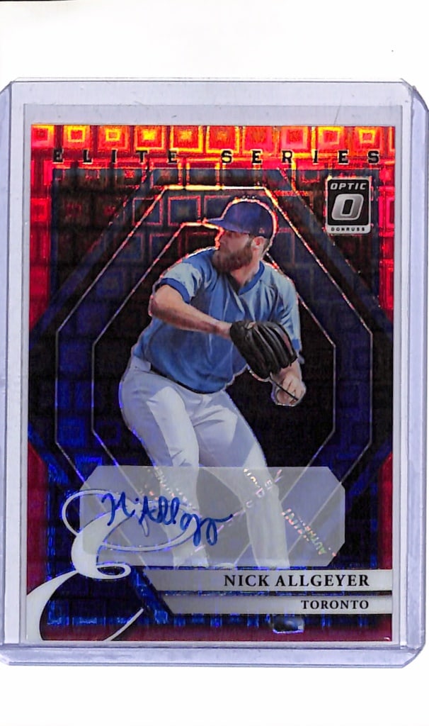 NICK ALLGEYER 2022 PANINI OPTIC RED PANDORA AUTOGRAPH CARD: 7/8. NEAR MINT OR BETTER CONDITION