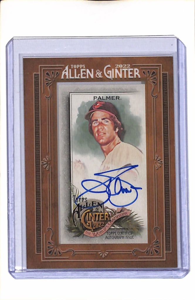 JIM PALMER 2022 TOPPS ALLNE AND GINTER MINI FRAMED AUTOGRAPH CARD: NEAR MINT OR BETTER CONDITION