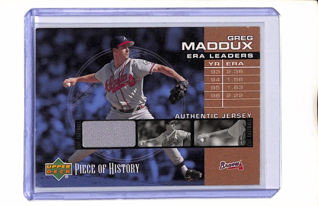GREG MADDUX 2002 UPPER DECK GAME USED JERSEY CARD: NEAR MINT OR BETTER CONDITION