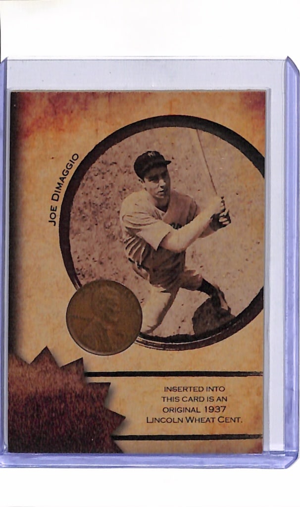 JOE DIMAGGIO SPORTS HEROES 1937 WHEAT PENNY RELIC: NEAR MINT OR BETTER CONDITION