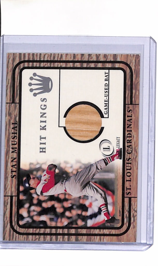 STAN MUSIAL 2001 FLEER LEGACY GAME USED BAT CARD: NEAR MINT OR BETTER CONDITION