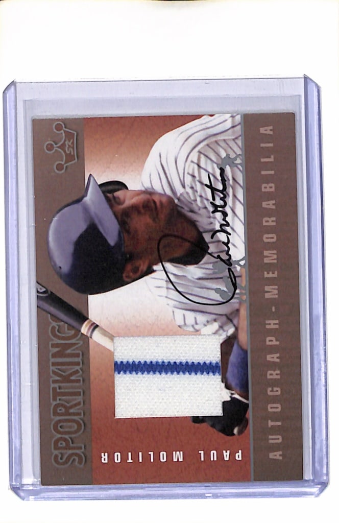PAUL MOLITOR 2011 SPORT KINGS GAME USED JERSEY AUTOGRAH CARD: LIMITED TO 30. NEAR MINT OR BETTER CONDITION