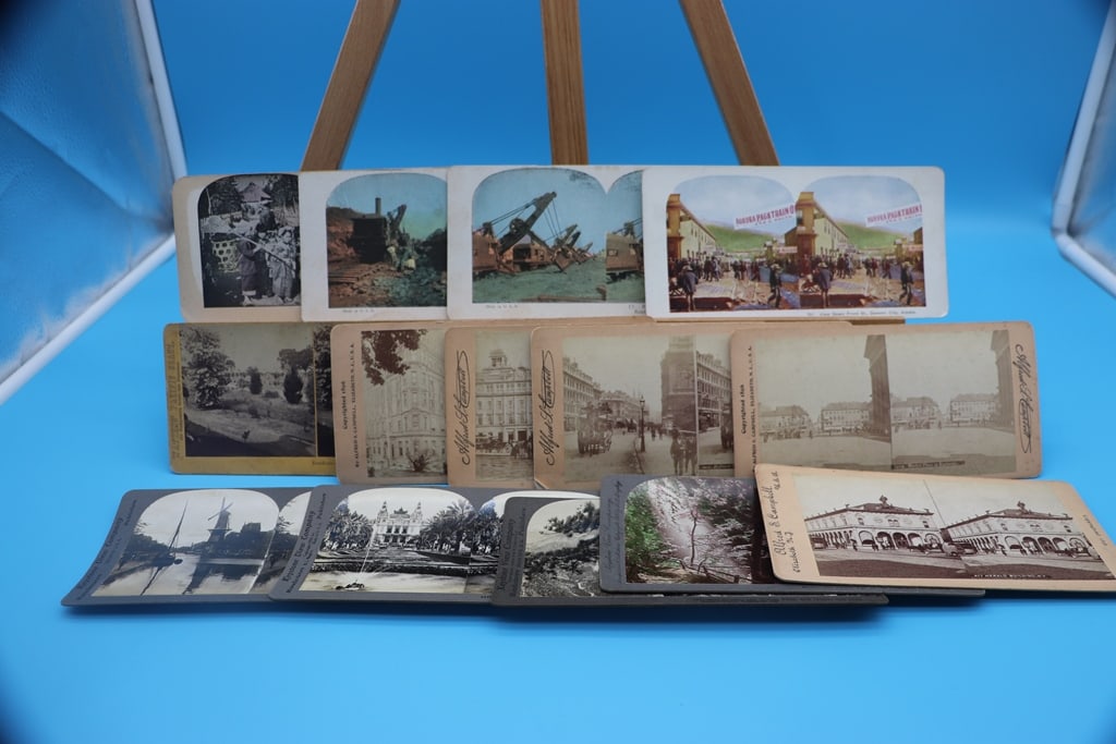 ANTIQUE STEREOSCOPE SLIDE: A GROUP OF ANTIQUE STEREOSCOPE SLIDES OF PLACES IN THE WORLD. GOOD CONDITION.