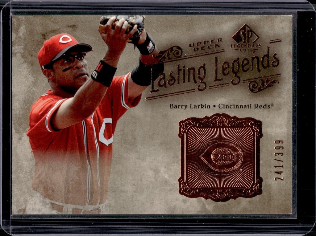 BARRY LARKIN 2005 SP LEGENDARY CUTS LASTING LEGENDS BRONZE: 241/399. NEAR MINT OR BETTER CONDITION