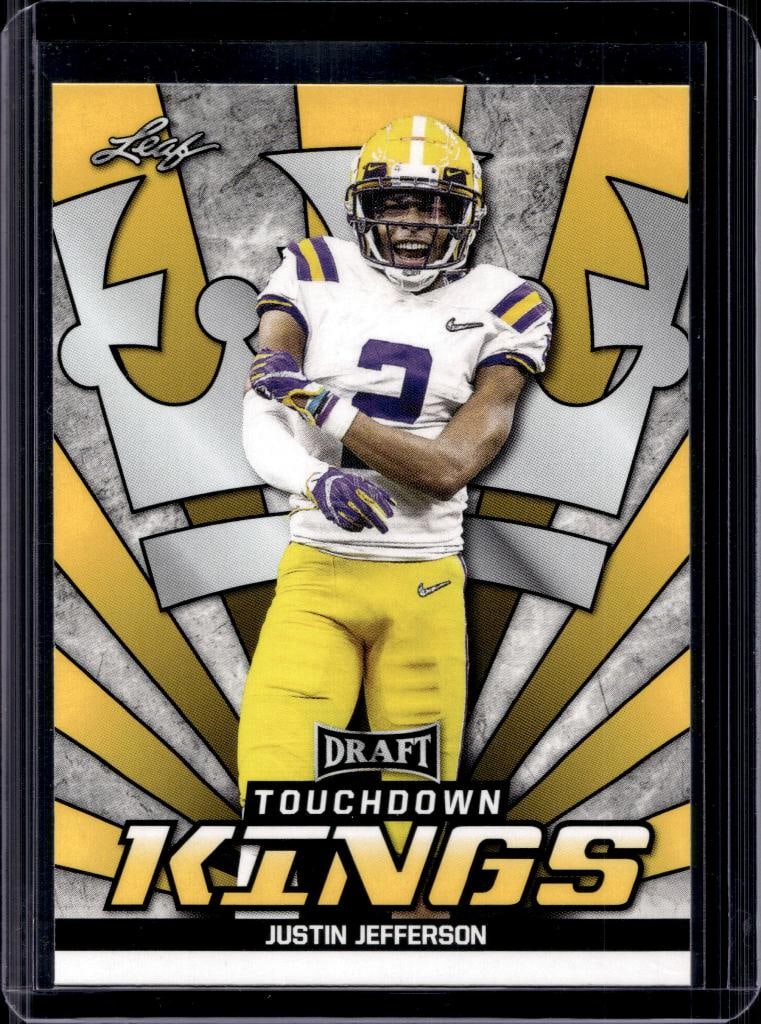 JUSTIN JEFFERSON 2020 LEAF DRAFT TOUCHDOWN KINGS ROOKIE CARD: NEAR MINT OR BETTER CONDITION