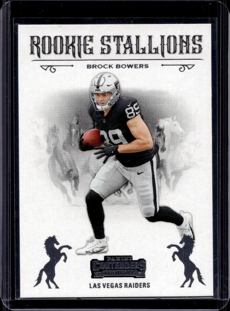 BROCK BOWERS 2024 PANINI CONTENDERS ROOKIE STALLIONS ROOKIE CARD: NEAR MINT OR BETTER CONDITION
