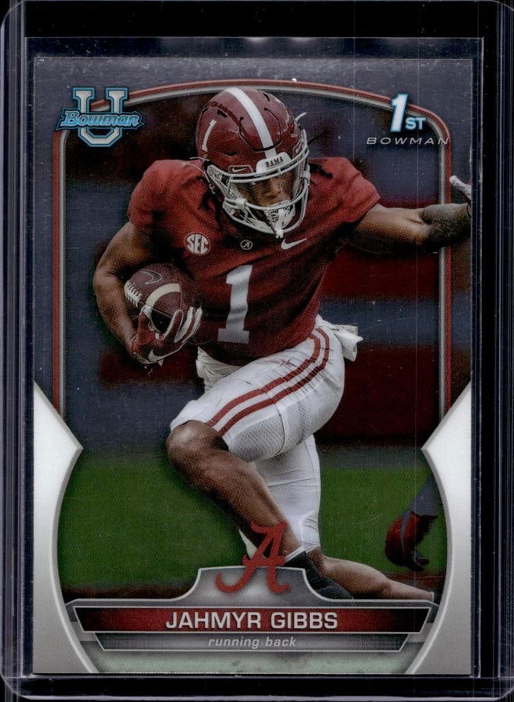 JAHMYR GIBBS 2022 BOWMAN CHROME 1ST NIL ROOKIE CARD: NEAR MINT OR BETTER CONDITION