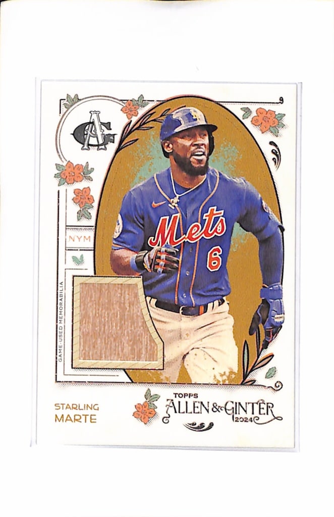 STARLING MARTE 2024 TOPPS ALLEN AND GINTER GAME USED BAT CARD: NEAR MINT OR BETTER CONDITION
