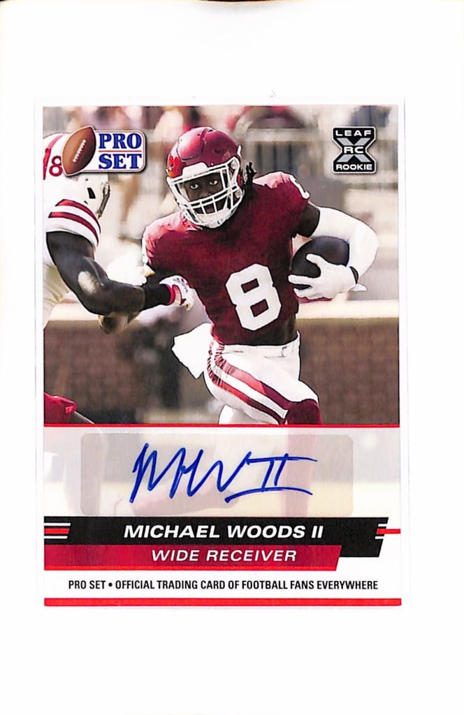 MICHAEL WOODS II 2022 LEAF DRAFT AUTOGRAPH ROOKIE CARD: NEAR MINT OR BETTER CONDITION