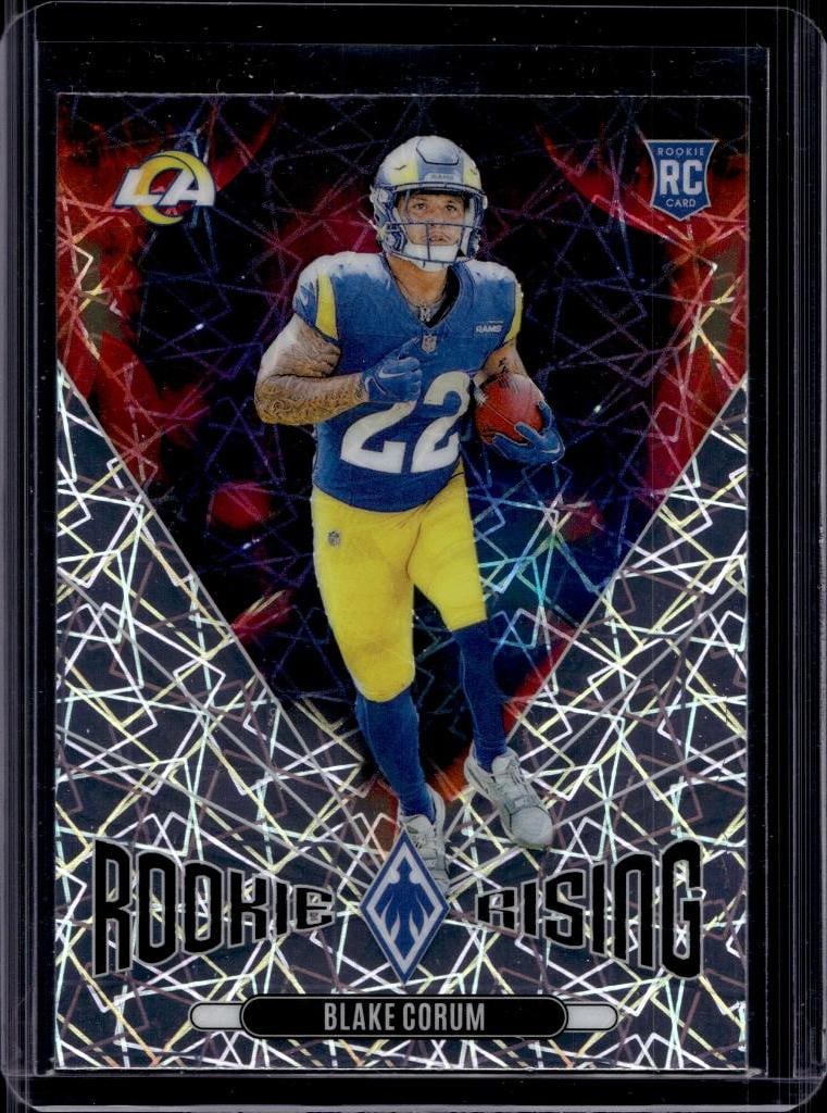 BLAKE CORUM 2024 PANINI PHOENIX ROOKIE RISING LAZER PRIZM ROOKIE CARD: NEAR MINT OR BETTER CONDITION