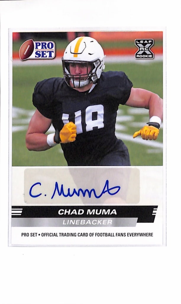 CHAD MUMA 2022 LEAF PRO SET AUTOGRAPH ROOKIE CARD: NEAR MINT OR BETTER CONDITION