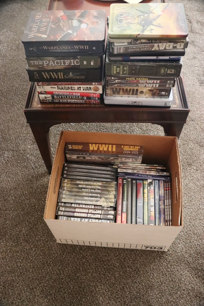 DVD MOVIES: A BOX OF WWII DOCUMENTARY DVD MOVIES. VERY GOOD CONDITION.