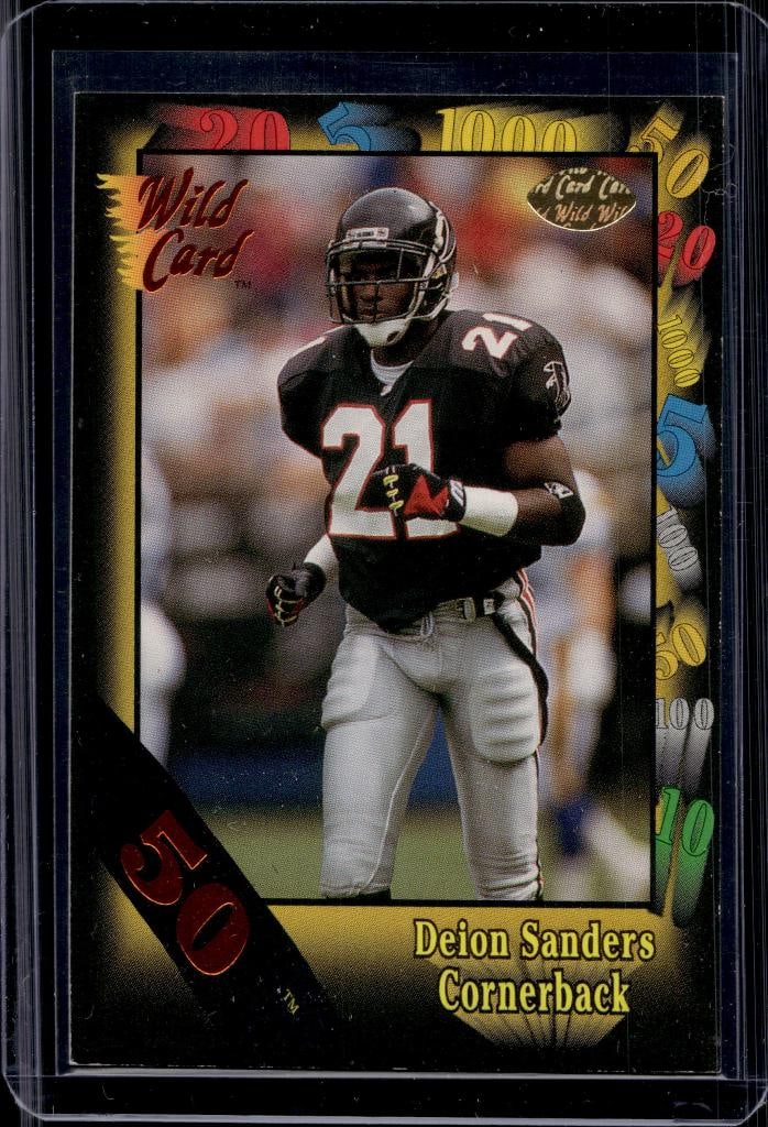 DEION SANDERS 1991 WILD CARD 50 STRIPE PARALLEL: NEAR MINT OR BETTER CONDITION
