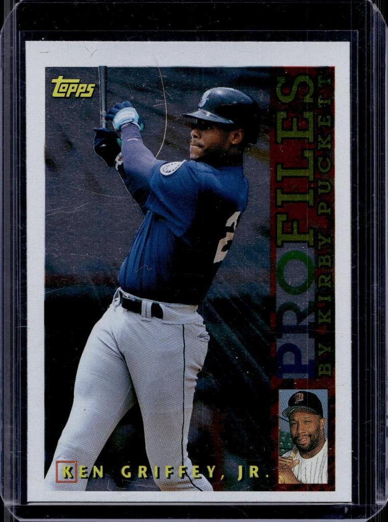KEN GRIFFEY JR 1996 TOPPS PROFILES BY KIRBY PUCKETT INSERT: NEAR MINT OR BETTER CONDITION