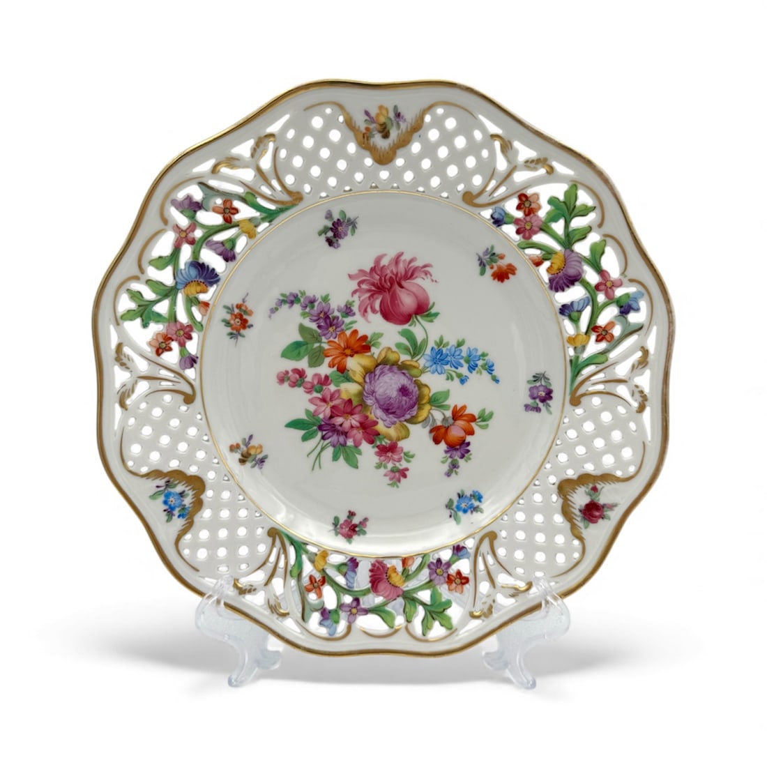 Schumann Bavaria Dresden Bouquet - Pierced Dinner Plate (1 of 6)