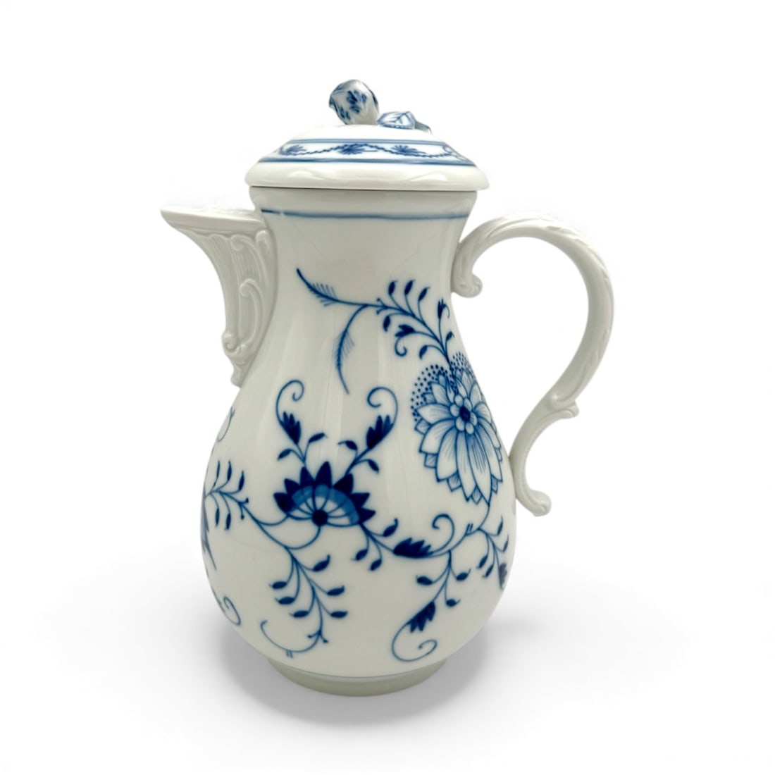 Antique Meissen Blue Onion - Coffee Pot: The Antique Meissen Blue Onion - Coffee Pot is a testament of Meissen’s craftsmanship. Made of the finest porcelain in Germany. The coffee pot measures 9 1/4” in height and 7” in width.