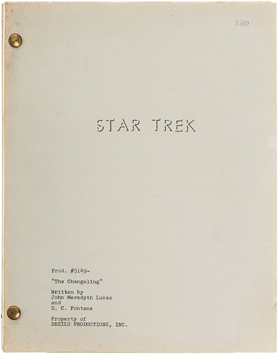Star Trek: TOS Original "The Changeling" Script (1 of 1)