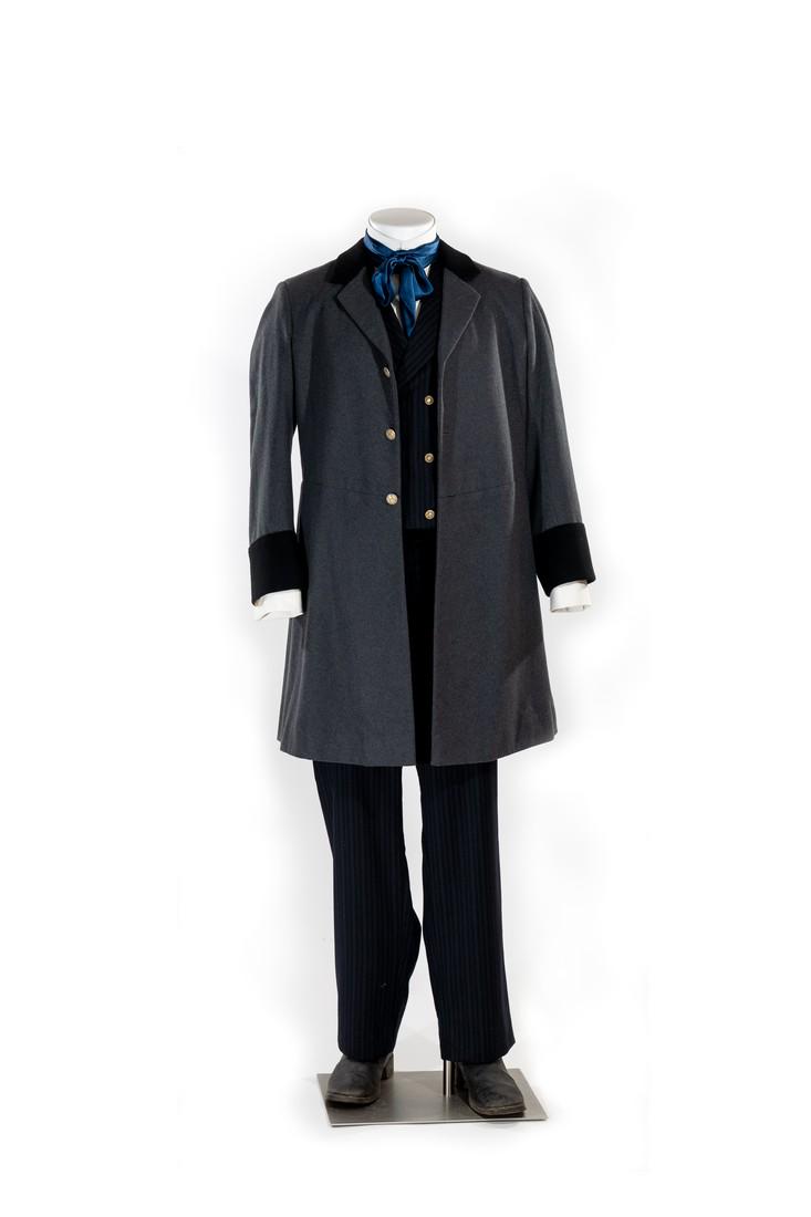 Huntinton: This costume was made for Tim Guinee in his role of Collis Huntington and used n multiple episodes including "Further West". The 10 piece costume includes a jacket, pants, pair of cufflinks, dress shi