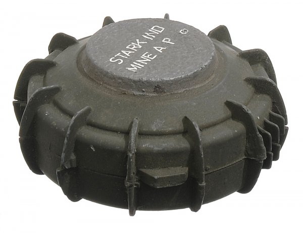 Stark Industries Bombs and Landminee: This collection of Stark weaponry includes: One landmine, one SI-M59 bomb, one rocket, and one medium-sized bomb. These were seen scattered throughout the Ten Rings' hidden mountain base. Landmine mea