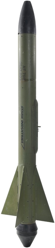Stark Industries Green Surface to Air Missile: One large green Stark Industries surface to air missile. Founded by Howard Stark, Stark Industries is a multi-billion dollar company that develops and manufactures advanced weapon and defense technolo