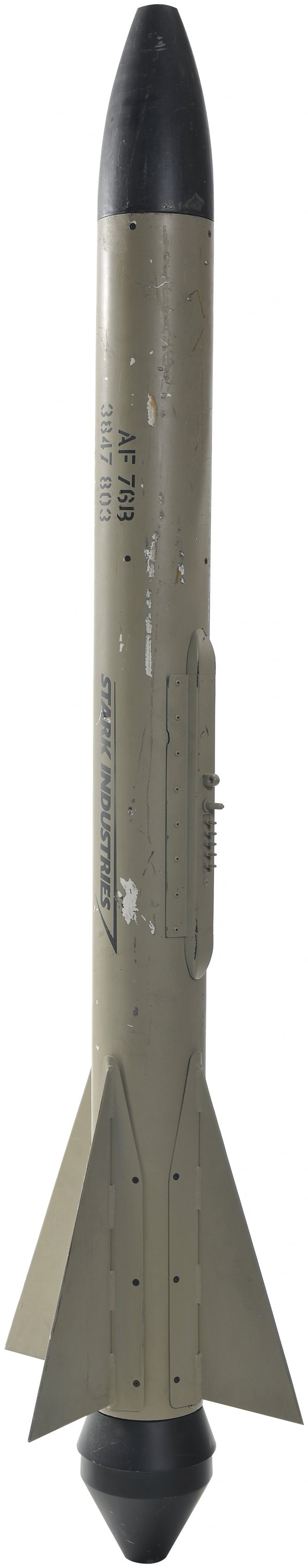 Stark Industries Tan Surface to Air Missile, Guida: One large tan Stark Industries surface to air missile. Included with the missile are a backup guidance system and palladium chip. Missiles and parts like these were seen scattered throughout the Ten R