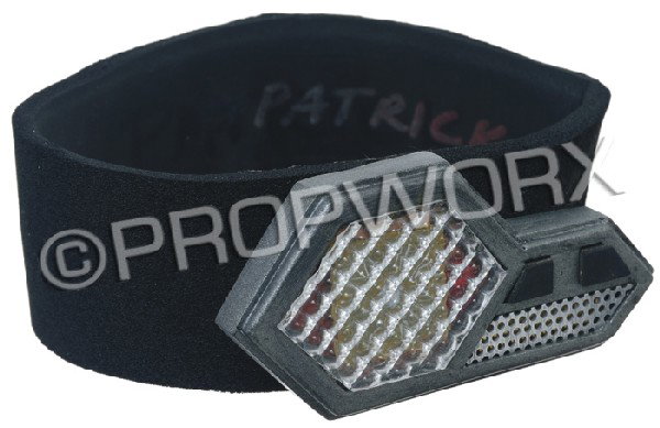 Picard's Emergency Transporter Armband: Emergency transporter armband used by Patrick Stewart as Jean-Luc Picard in the episode "Timescape" in Star Trek: The Next Generation. Picard, Data, and Deanna Troi adapt these emergency transporter a