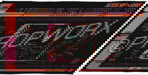 Tactical Map Hero Translite: Hero tactical map translite used during production of the Star Trek: Deep Space Nine episode "When it Rains…" . This graphic is displayed in the wardroom while O'Brien briefs Sisko, Martok, Admiral