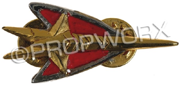 Red Squad Lapel Pin: "Red Squadron" insignia pin used during the filming of the Star Trek: Deep Space Nine episode "Valiant" in which the crew of the U.S.S. Valiant rescues Jake and Nog. It is later revealed that the youn
