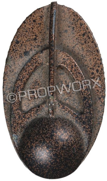 Bajoran Communicator Badge: Bajoran communicator badge from Star Trek: Deep Space Nine. Shaped like the Bajoran symbol, this combadge is worn on the left breast of the uniform. This screen-used combadge appeared in several episo