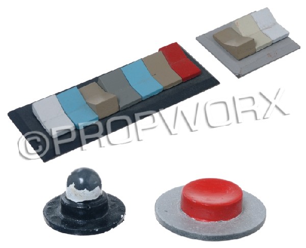 Two Original Series Style Switch Panels: Two switch panels in the style of The Original Series used during production of the Star Trek: Deep Space Nine episode "Trials and Tribble-ations." These were used on the recreated bridge sections of 
