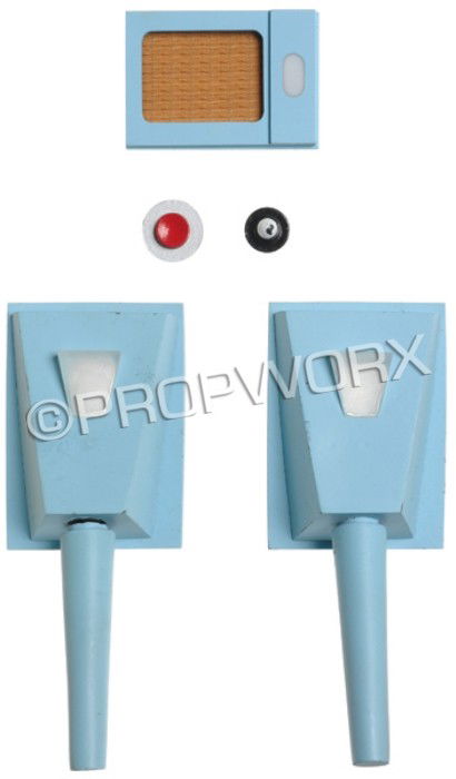 Original Series Style Turbolift Wall Communicator,: Turbolift wall communicator with buttons and two handles in the style of The Original Series used during the production of the Star Trek: Deep Space Nine episode "Trials and Tribble-ations." These ite