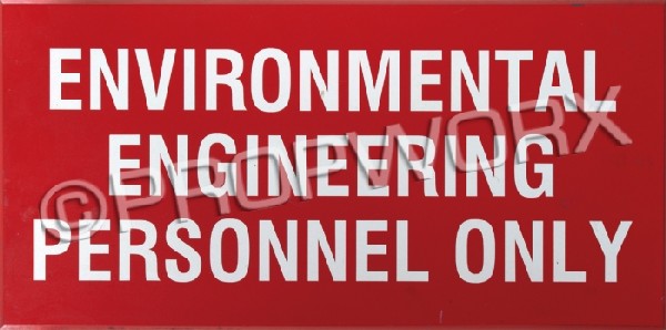 Original Series Style Environmental Engineering Si: Environmental Engineering sign in the style of The Original Series made for use as set dressing in the Star Trek: Deep Space Nine episode "Trials and Tribble-ations." When Sisko and Dax first beam ove