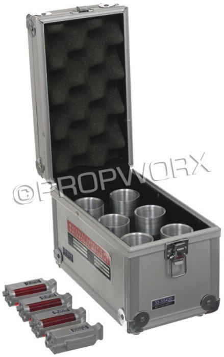 Phase Pistol Power Cells and Storage Case: Phase pistol power cells and case used during the production of Star Trek: Enterprise. A replacement for the EM-33 side arm, the phase pistol was the first phased particle weapon used by Starfleet and