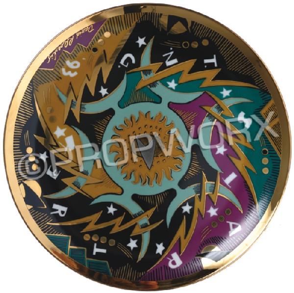 "Star Trek: The Next Generation" Porcelain Plate: Porcelain plate with metallic gold details and the Starfleet insignia, created by Star Trek: The Next Generation designer David R. Roesler. Given by the cast of Star Trek: The Next Generation to crew