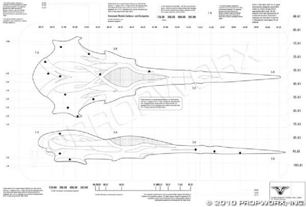 Zelenka's Wraith Dart Schematic: Production Description: Concept art for Radek Zelenka's design schematic of a Wraith Dart, created for Stargate Atlantis. As the chief antagonist of the Atlantis expedition, the Wraith often sent dart