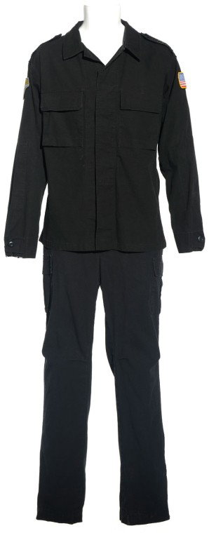 Sheppard's Black BDU from Season Five: Production Description: Black BDU uniform worn by actor Joe Flanigan as "John Sheppard" in the fifth season of Stargate Atlantis. Sheppard discovered his genetic sensitivity to Ancient technology whil