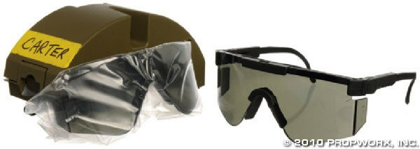 Carter's Shooting Glasses: Production Description: Military-issue shooting glasses worn by actress Amanda Tapping as "Samantha Carter" in Stargate SG-1. This set includes extra lenses. A valuable member of the SG-1 team, Sam wo