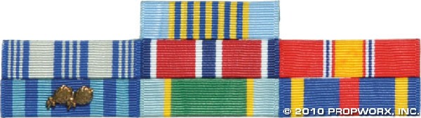 Carter's Major Dress Uniform Ribbon Bars: Production Description: Dress uniform ribbon bars worn by actress Amanda Tapping as "Samantha Carter" during her time as a major in Stargate SG-1. A valuable member of the SG-1 team, Sam worked on the