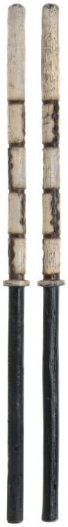 Teyla's Bantos Rods: Production Description: A set of Athosian Bantos rods used in the production of Stargate Atlantis. Teyla Emmagan's workout regimen often included practicing martial arts with these weapons, both again
