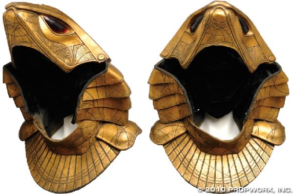 Apophis's Open Serpent Guard Helmet: Production Description: Open Serpent guard helmet worn by actor Peter Williams as "Apophis" in the pilot episode of Stargate SG-1, as well as other Season One episodes. The brother of the sun god Ra,