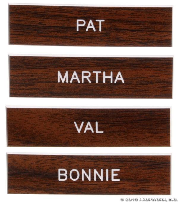 Sol's Diner Name Plates: Production Description: The complete set of waitress name plates from Sol's diner, from the Stargate SG-1 Season Ten episode, "Memento Mori". Vala Mal Doran became one of these waitresses (as evidence