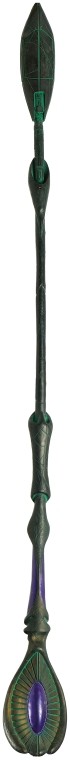 Jaffa Staff Weapon: Production Description: Prop staff weapon used in the production of Stargate SG-1. Teal'c carried a staff of this type as his weapon of choice for all ten seasons of the series. This staff is bowed fr