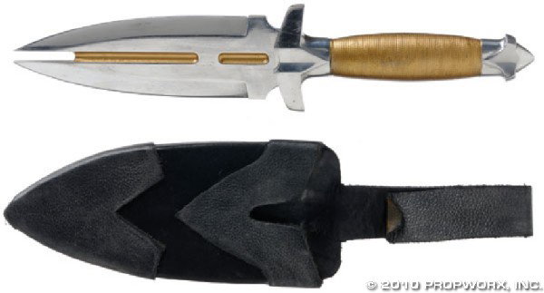 Jaffa Dagger and Sheath: Production Description: Production made dagger wielded by a Jaffa, used throughout the production of Stargate SG-1. While the Jaffa warriors normally used staff weapons, knives were often used for clo