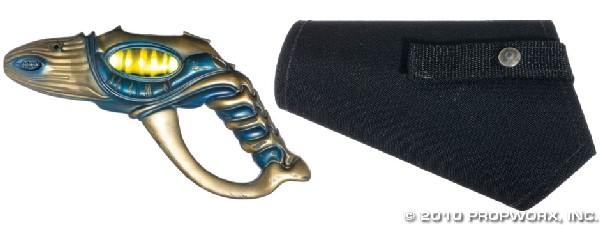 Wraith Stunner Pistol with Human Holster: Production Description: Pistol used by both Wraith and humans in the production of Stargate Atlantis. Stunner pistols were introduced in Season Two of Atlantis as an alternative to the unwieldy stunne