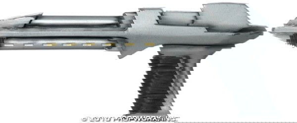 Oranian/Daedalus Variations Blaster: Production Description: Pistol wielded by the Oranians Tenat and Jup in the Stargate SG-1 Season Eight episode, "Prometheus Unbound". This prop was later re-used as the pistol for the "Daedalus Variat