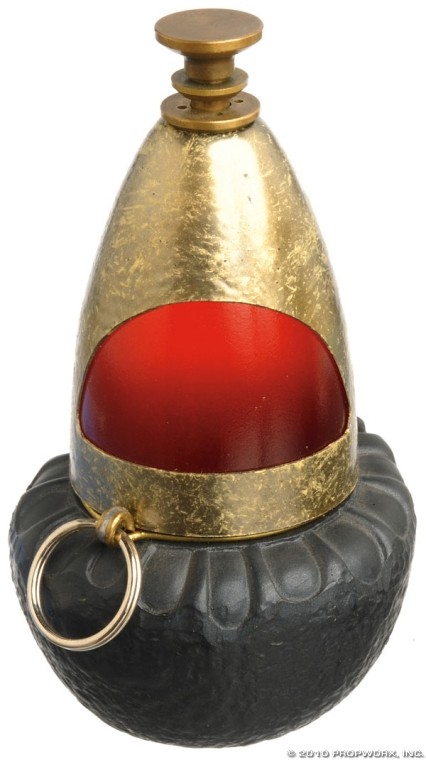 Satedan Grenade: Production Description: Grenade wielded by actor Jason Momoa as "Ronon Dex" in the Stargate Atlantis Season Three episode, "Sateda". Ronon tosses this grenade behind him, destroying a hovering Wraith 